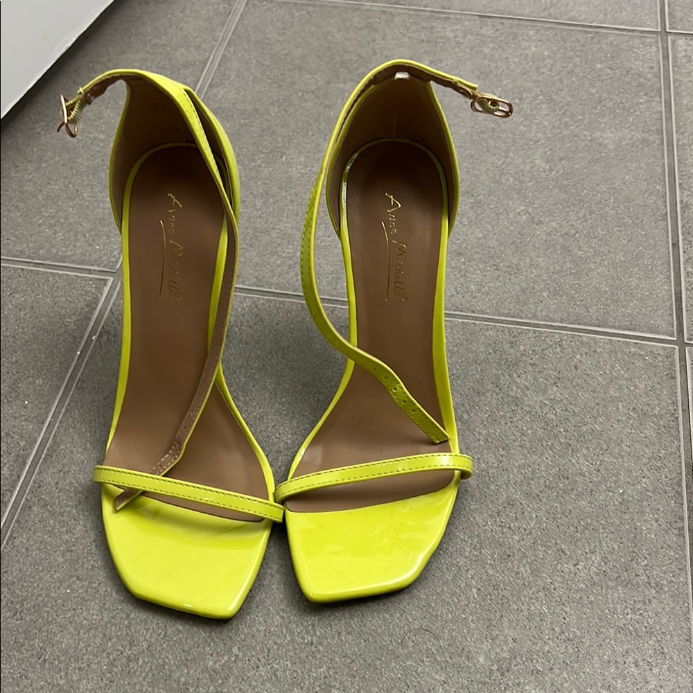 Anne Michelle Yellow High Heeled Sandals